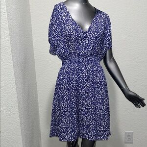 Chic Blue Floral Midi Dress